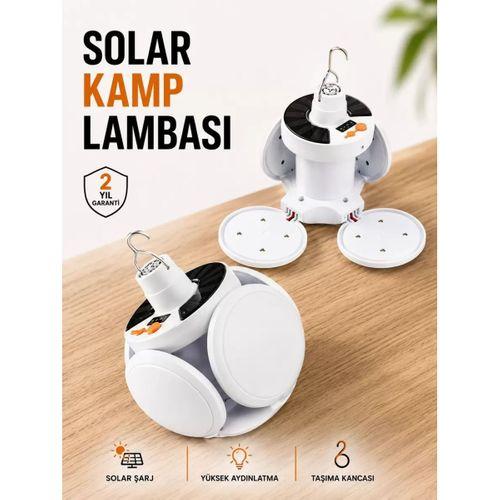 Kamp Lambası Işıldak Beyaz Işık Güneş Enerjili Solar Aydınlatma 5 Kanatlı Katlanabilir