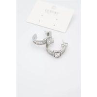 Baget Taşlı Küpe - Gümüş