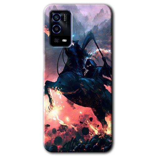 MRCİLETİSİM Oppo A55 Kılıf HD Desen Baskılı Arka Kapak + Temperli Cam - Bloodhorne