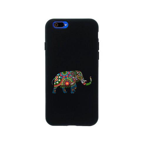 Oppo Realme C2 Mandala Fil Desenli Premium Silikonlu Siyah Telefon Kılıfı