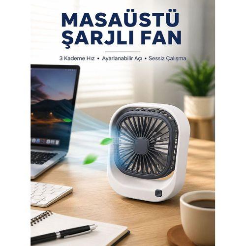 Taşınabilir Masaüstü Fan Ayarlanabilir Açılı Tasarım