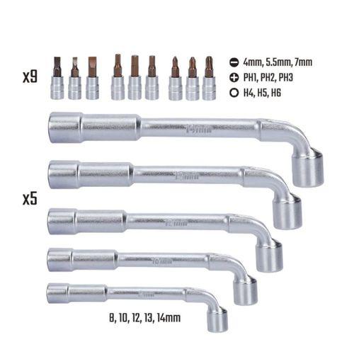WORKPRO WP204003 26 Parça Cr-V Profesyonel Motosiklet Tamir Alet Seti