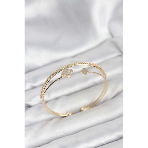 Yonca Model Pirinç Gold Renk Kadın Bileklik