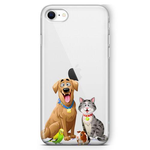 Apple iPhone SE 2020 Kılıf Gülen Patiler Arka Kapak Koruma Desenli Full Koruyucu