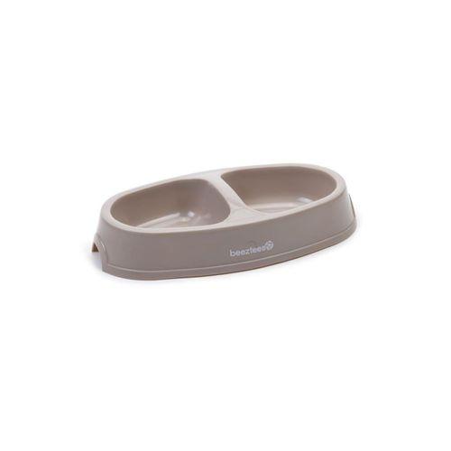 Beeztees Kedi İkili Mama ve Su Kabı, Plastik, Bej, 2x150ml