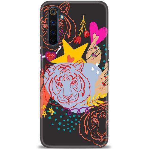 Realme 6 Pro Kılıf HD Baskılı Kılıf - Kaplan + Tam Ekran Koruyucu