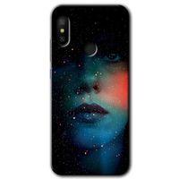 MRCİLETİSİM Xiaomi Mi A2 Lite Kılıf Baskılı Kapak - Karanlık Kadın + 5D Tam Kaplayan Cam