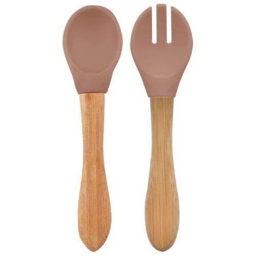 OiOi OiOi Mama Kaşığı ve Çatal Seti Woody Brown