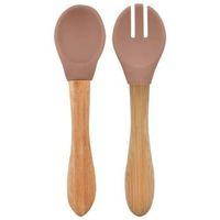 OiOi OiOi Mama Kaşığı ve Çatal Seti Woody Brown