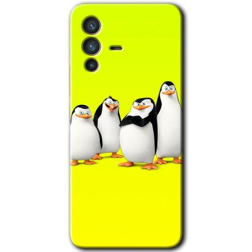Vivo V23 5G Kılıf HD Desen Baskılı Arka Kapak+Temperli Cam - Penguenler