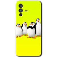 Vivo V23 5G Kılıf HD Desen Baskılı Arka Kapak+Temperli Cam - Penguenler