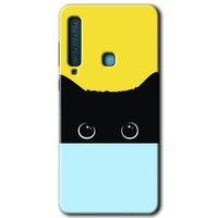 Potkal Hediye Fabrikası Samsung Galaxy A9 2018 Kılıf HD Desen Baskılı Arka Kapak - Kara-Kedi