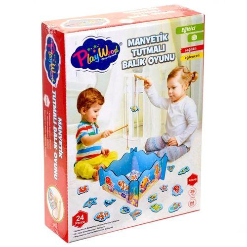 Çocuk Playwood Ahşap Manyetik Balık Tutma Oyunu