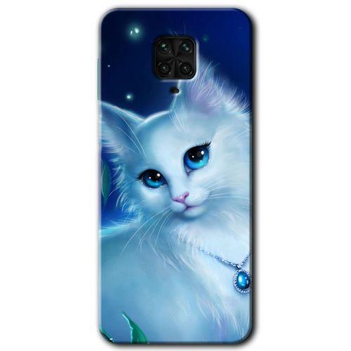 MRCİLETİSİM Xiaomi Redmi Note 9s Kılıf Kapak - Cat Glance +Hayalet Ekran Yandan Gözükmez