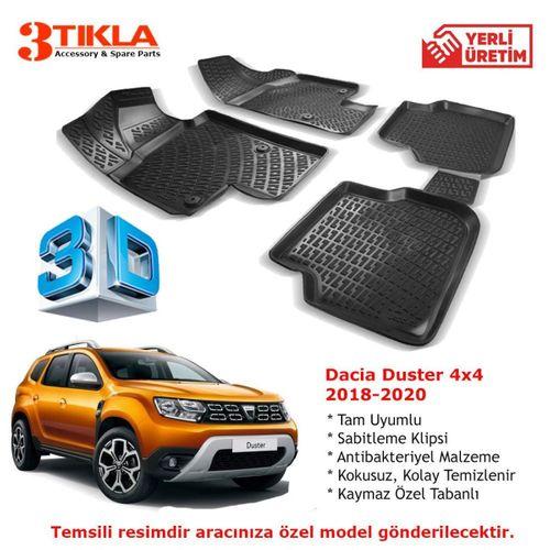 Dacia Duster 4x4 2018-2020 Premium 3D Havuzlu Paspas Seti