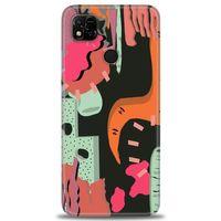 Xiaomi Redmi 10A Kılıf HD Baskılı Kılıf - Turuncu Siyah + Tam Ekran Koruyucu