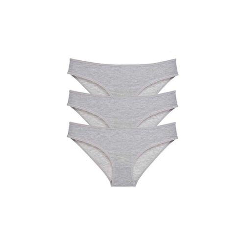 3 adet Süper Eko Set Likralı Kadın Slip Külot Gri mudanis
