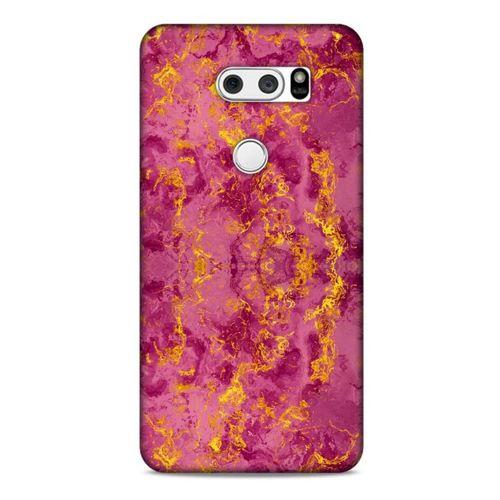 Mermer Desenli (35) Tema Fit Design Kılıf Burgonya LG K50S Kılıf