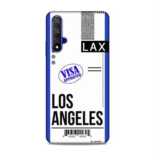 Huawei Honor 20 Kılıf Uçak Bileti Los Angeles Arka Kapak Koruma Desenli Full Koruyucu