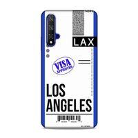 Huawei Honor 20 Kılıf Uçak Bileti Los Angeles Arka Kapak Koruma Desenli Full Koruyucu