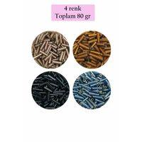 Uzun Boru Kesme Boncuk Çap 2mm Uzunluk 10 mm - 4 Renk - Toplam 80 Gram - BNC426