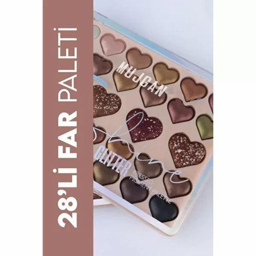 28'li Sedefli Shine Kalp Far Paleti - 2'li Set