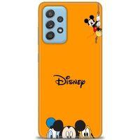 Samsung Galaxy A52 Kılıf HD Baskılı Kılıf - Turuncu Disney + Tam Ekran Koruyucu