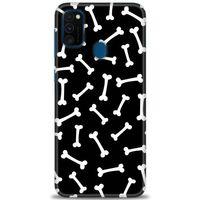 Samsung Galaxy M30S Kılıf HD Baskılı Kılıf - Kemikler + Tam Ekran Koruyucu