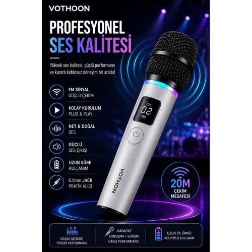 Kablosuz Karaoke Çift Mikrofon 6.5 Mm Sahne Parti Düğün Aktivite Amfi Hoparlör