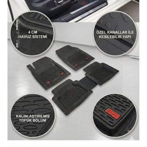 Safir Volkswagen Uyumlu Polo Havuzlu Universal Paspas Krom Siyah Parça