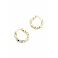 İncili Halka Küpe - 14K Altın