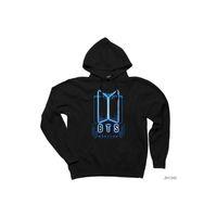 BTS Music Logo Siyah Kapşonlu Sweatshirt Hoodie