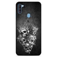 Lopard Samsung Galaxy A11 Uyumlu Kılıf Tattoo's (47) Crystal Flex Kılıf Kafatasları