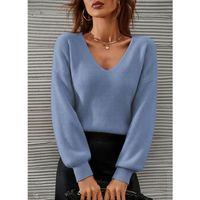 Kadın Uzun Kollu V Yakalı Triko Bluz