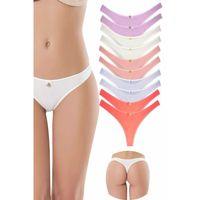 10 Adet Pamuklu Kadın Klasik Tanga Soft Renkler