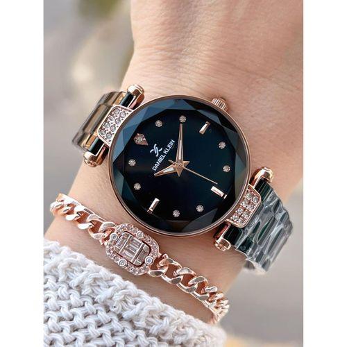 Daniel Klein Çelik Kordonlu 2 Yıl Garantili 3 Atm Suya Dayanıklı Kadın Kol Saati+Bileklik BD.14132.9