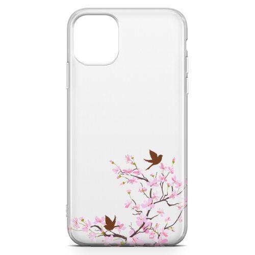 Apple iPhone 11 Kılıf Peony Kuşlar Arka Kapak Koruma Desenli Full Koruyucu