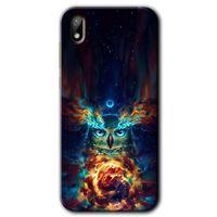 Huawei Y5 2019 Kılıf HD Desen Baskılı Arka Kapak + Temperli Cam - Ballı Baykuş
