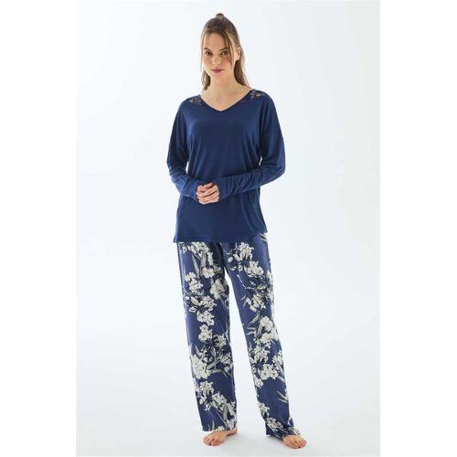 Kadın Uzun Kol T-shirt Ve Pantolon Pijama Takımı