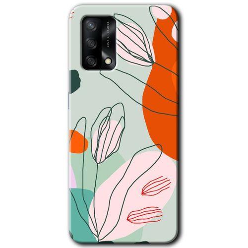 Oppo A54 Kılıf HD Desen Baskılı Arka Kapak + Temperli Cam - Vektör Çiçekler