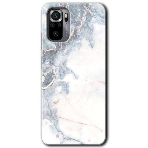 MRCİLETİSİM Xiaomi Redmi Note 10s Kılıf Kapak - White Marble +Hayalet Ekran Yandan Gözükmez