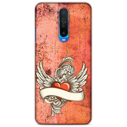 Lopard Xiaomi Poco X2 Uyumlu Kılıf Tattoo's (7) Telefon Kılıfı Kırmızı Beyaz