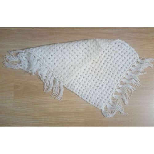 El İşi Pamuklu Banyo Lifi,El Örgüsü Beyaz Duş Lifi 25X34Cm