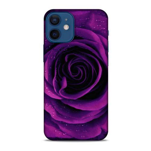 Apple iPhone 12 Mini Uyumlu Kılıf Mor Delisi (37) Silicone Cover Gül