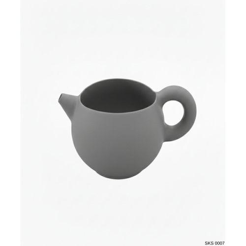 Gri Caydanlik Seklinde Mini Dekoratif Saksi 6 Cm Masa Ustu Ofis Dekoru