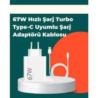 Güvenli Ve Hızlı Şarj İçin 67w Turbo Adaptör Type-c Kablo İle