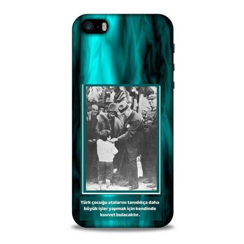 Apple Iphone 5S Kılıf Atatürk (9) Kılıf Turkuaz