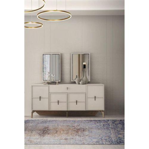 Ay Işığı Çekmeceli Dolaplı Aynasız Büfe Konsol 180x47x82cm