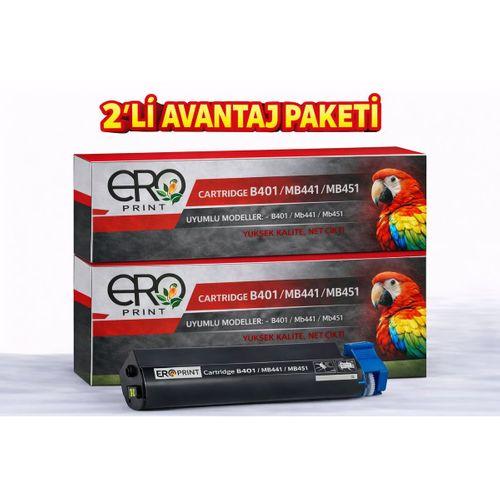 Oki MB441 Muadil Toner - 2500 Sayfalık - 2'li Avantaj Paket
