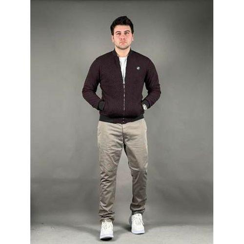 Erkek Uzun Kol Fermuarlı Pike Kolej Mont - 6306 - Bordo